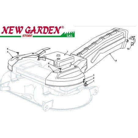 Exploded view conveyor protectors 102cm XT140 lawn tractor CASTELGARDEN | Newgardenstore.eu