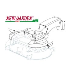 Explosionszeichnung Förderbandabdeckungen 102cm XT140HD Rasentraktor CASTELGARDEN | Newgardenstore.eu