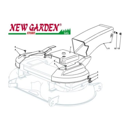 Exploded view conveyor guards 102cm XT150HD lawn tractor CASTELGARDEN