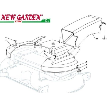 Esploso protezioni convogliatore 102cm XT180HDE trattorino rasaerba CASTELGARDEN | Newgardenstore.eu