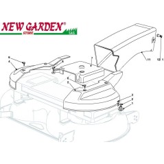 Exploded view conveyor guards 122cm XX220HDE lawn tractor CASTELGARDEN | Newgardenstore.eu