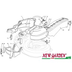 Exploded view conveyor guards 84cm J135H lawn tractor CASTELGARDEN