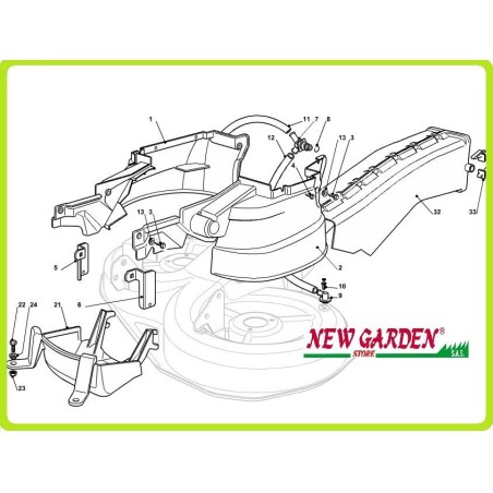 Protections de convoyeur exposées 92cm tracteur GT 13/92 CASTELGARDEN GGP | Newgardenstore.eu