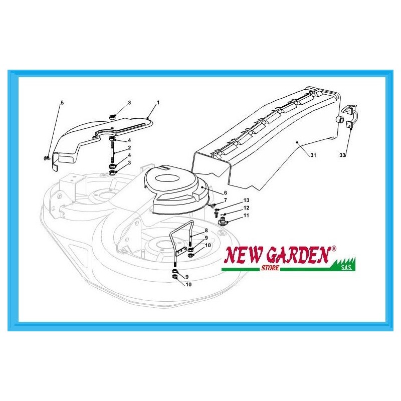 Exploded view of 92cm TP 16/92 KH lawn tractor CASTELGARDEN GGP