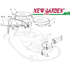 Exposed guards lawn tractor 98cm XD150 CASTELGARDEN spare parts 2002-13 | Newgardenstore.eu