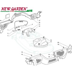 Exploded view lawn tractor guards SD108 XDL190HD lawn tractor CASTELGARDEN 2002-2013