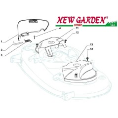 Exploded view lawn tractor guardsSD108 XDL170 CASTELGARDEN 2002-2013 spare parts