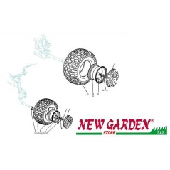 Exploded view wheels 102cm XT165HDE lawn tractor CASTELGARDEN spare parts 2002-13