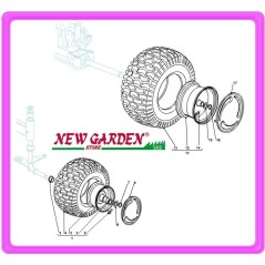 Exploded view wheels 92cm lawn tractor MTPH 14-92 H CASTELGARDEN GGP MOUNTFIELD