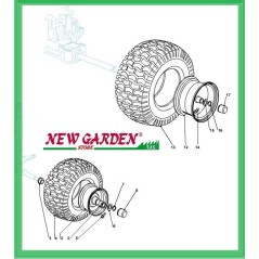 Exploded view wheels 92cm lawn tractor PG 140 HD CASTELGARDEN GGP MOUNTFIELD