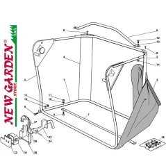 Exploded view bag 72cm XF130 lawn tractor CASTELGARDEN 2002-2013 spare parts