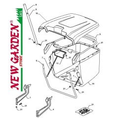 Explosionszeichnung Tasche 84cm PDC140 Rasentraktor Mäher CASTELGARDEN 2002-13 Ersatzteile | Newgardenstore.eu