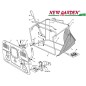 Exploded view basket bag 102cm XT140HD tractor CASTELGARDEN 2002-2013 spare parts