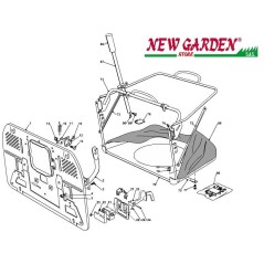 Exploded view basket bag 102cm XT140HD lawn tractor CASTELGARDEN 2002-13