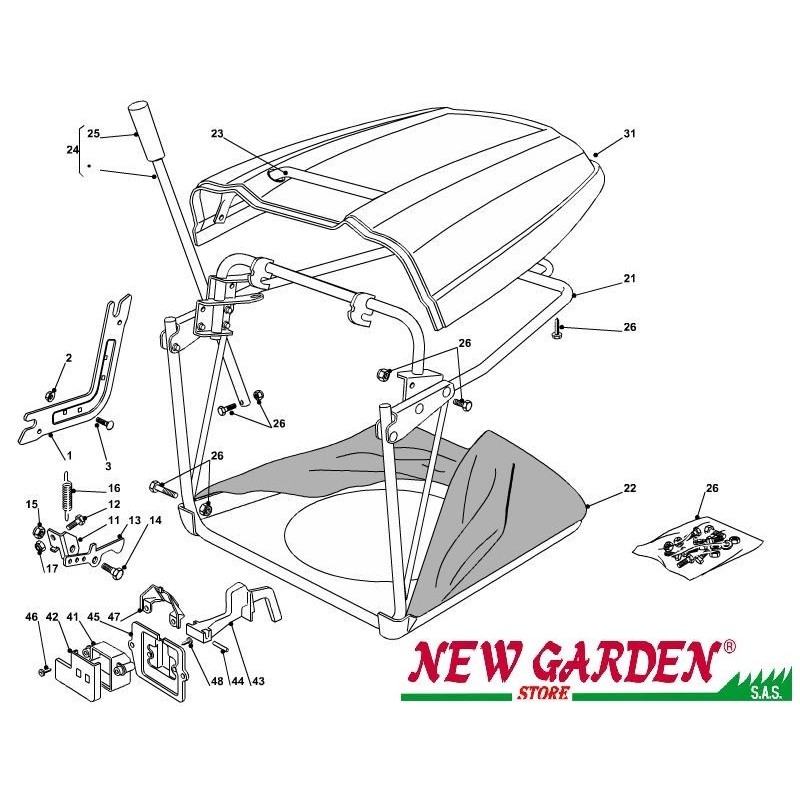 Despiece plataforma de corte 84cm J135H tractor de césped CASTELGARDEN 2002-13