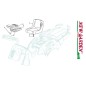 Exploded view seat and steering wheel 102 cm XT140HD tractor CASTELGARDEN 2002 - 2013