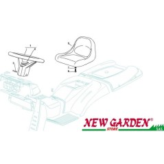 Exploded view seat and steering wheel 102cm XT165HD lawn tractor CASTELGARDEN 2002-13 | Newgardenstore.eu