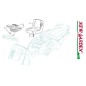 Exploded view seat and steering wheel 102cm XT200HD lawn tractor CASTELGARDEN 2002-13