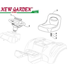 Despiece asiento y volante 84cm PDC140 tractor de césped CASTELGARDEN 2002-13 | Newgardenstore.eu