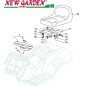 Exploded view lawn tractor seat and steering wheel 98cm XD150 CASTELGARDEN spare parts