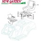Exploded view seat and steering wheel lawn tractor 98cm XL160HD CASTELGARDEN spare parts