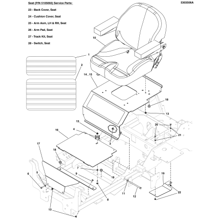 ASIENTO PREMIUM M/B I3M × IS700S IS2100Z IS2600Z LR5105093 ORIGINAL FERRIS | Newgardenstore.eu