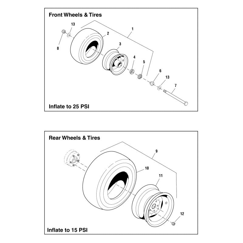 WHEEL 13X5.00-6 FLAT FREE × SRS-Z2 IS1500 IS2000 LR5023280 ORIGINAL FERRIS