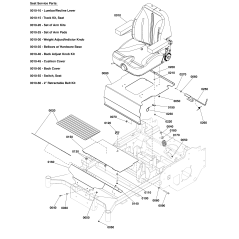 ORIGINAL FERRIS SITZ, HOHE RÜCKENLEHNE, FEDERUNG, SCHALTER UND SICHERHEITSGURTE LR5106325