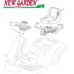 Exposed seat and steering wheel tractor XF130 72cm CASTELGARDEN 2002-2013 spare parts | Newgardenstore.eu