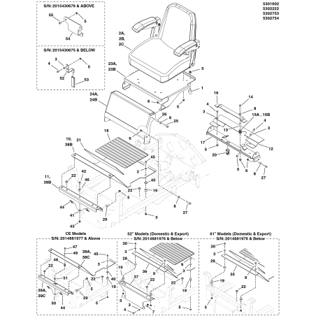 ASIENTO DE ACOMPAÑANTE BAJO * . F800X LR5103004 ORIGINAL FERRIS | Newgardenstore.eu