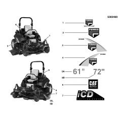 AUTOCOLLANT, LOGO FERRIS, 9-3/8 LR5022297 FERRIS ORIGINAL | Newgardenstore.eu