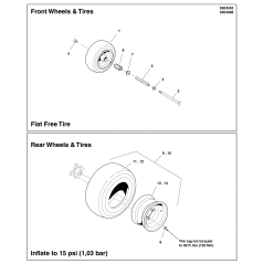 11X4.00-5 PANNENFREIES RAD × F800X IS600 LR5100715 ORIGINAL FERRIS
