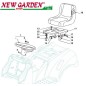 Exploded view steering wheel seat 102cm PT190HD lawn tractor CASTELGARDEN spare parts