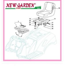 Exploded view tractor steering wheel seat 92cm XG 140 CASTELGARDEN GGP STIGA spare parts | Newgardenstore.eu