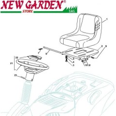 Exploded view lawn tractor seat EL63 XE75VD CASTELGARDEN 2012-13