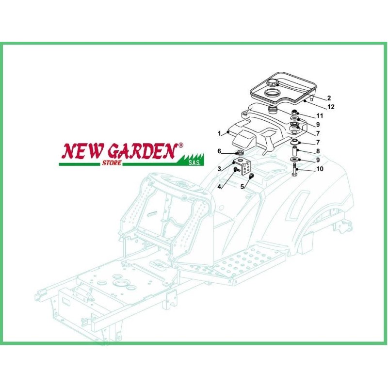 Exploded view tractor tank 92cm MTPH 14-92 H CASTELGARDEN GGP STIGA mountfield