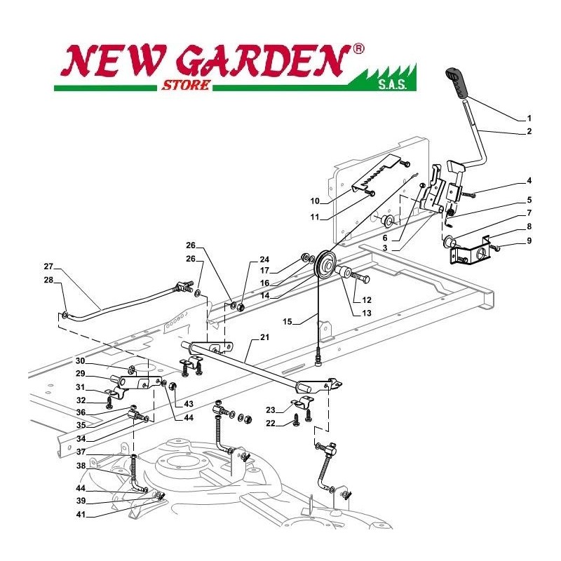 Esploso sollevamento piatto  trattorino SD108 XDL170 CASTELGARDEN 2002-13