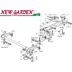 Esploso sollevamento piatto 84cm J135H trattorino rasaerba CASTELGARDEN 2002-13 | Newgardenstore.eu