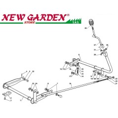 Exploded view lifting cutting deck 72cm XF130 lawn tractor CASTELGARDEN