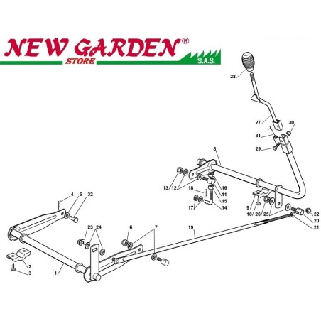 Exploded view lifting cutting deck 72cm XF130 lawn tractor CASTELGARDEN | Newgardenstore.eu