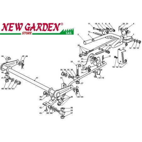 Exploded view lifting cutting deck98cm XD140 lawn tractor CASTELGARDEN | Newgardenstore.eu