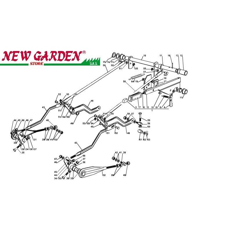 Exploded view lifting cutting deck 102cm XT140HD lawn tractor CASTELGARDEN2002-13