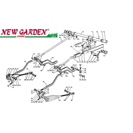 Vista detallada elevación plataforma de corte 102cm XT140HD tractor de césped CASTELGARDEN2002-13 | Newgardenstore.eu