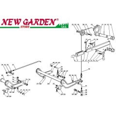 Esploso sollevamento piatto taglio trattorino rasaerba 98cm XL160HD CASTELGARDEN