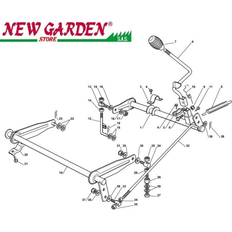 Esploso sollevamento piatto taglio trattorino rasaerba EL63 PE60VD CASTELGARDEN | Newgardenstore.eu