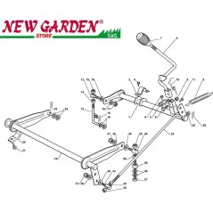 Exploded view lifting cutting deck EL63 XE70VD lawn tractor CASTELGARDEN