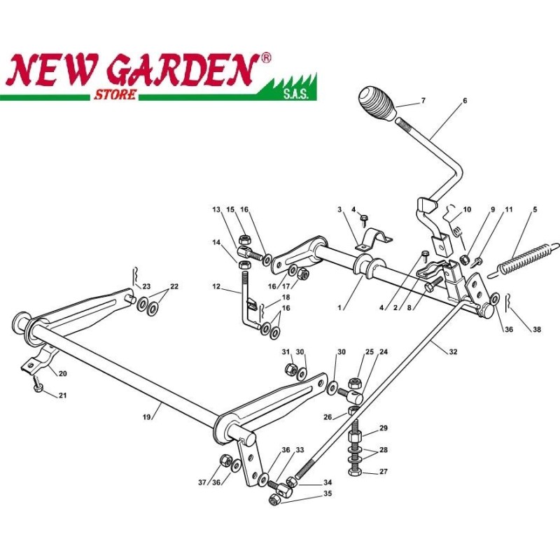 Exploded view cutting deck EL63 XE75 lawn tractor CASTELGARDEN