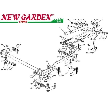 Esploso sollevamento piatto taglio102cm PT170hd trattorino rasaerba CASTELGARDEN | Newgardenstore.eu