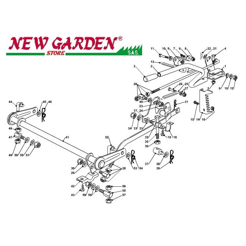 Exploded view lifting cutting deck102cm PT190hd Lawn tractor CASTELGARDEN