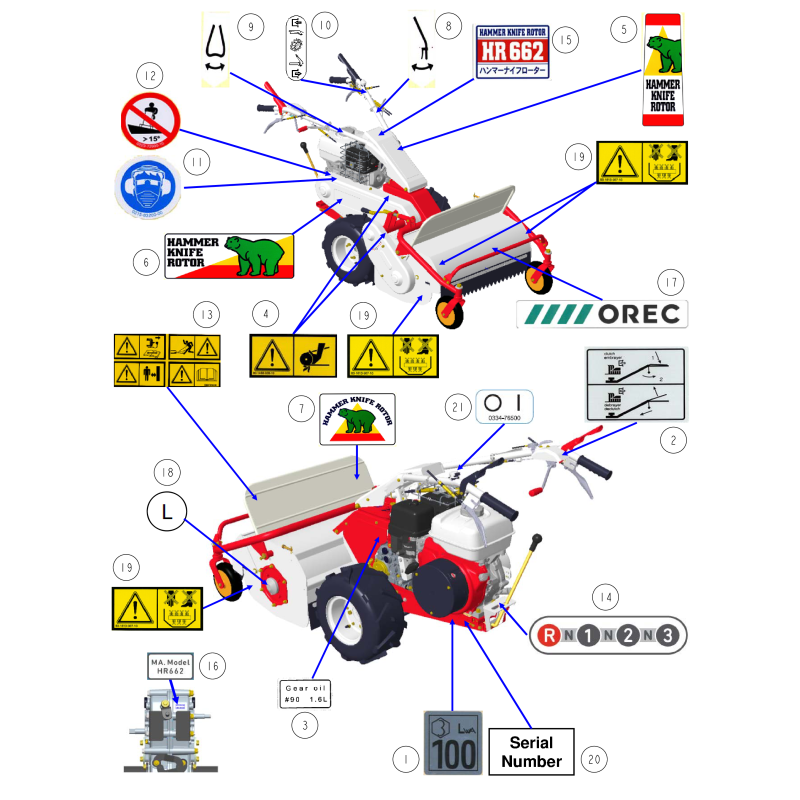 Label, Switch (ON-OFF) O0334-76500 ORIGINAL OREC